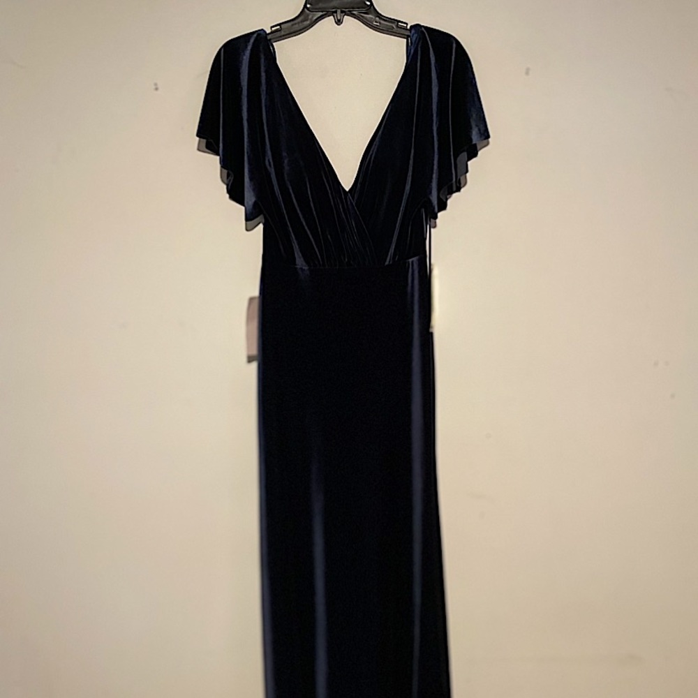 Jenny Yoo Collection Size 6 Blue Velvet Gown NWT